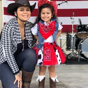 Girls red cowgirl tutu skirt size 18-24 months